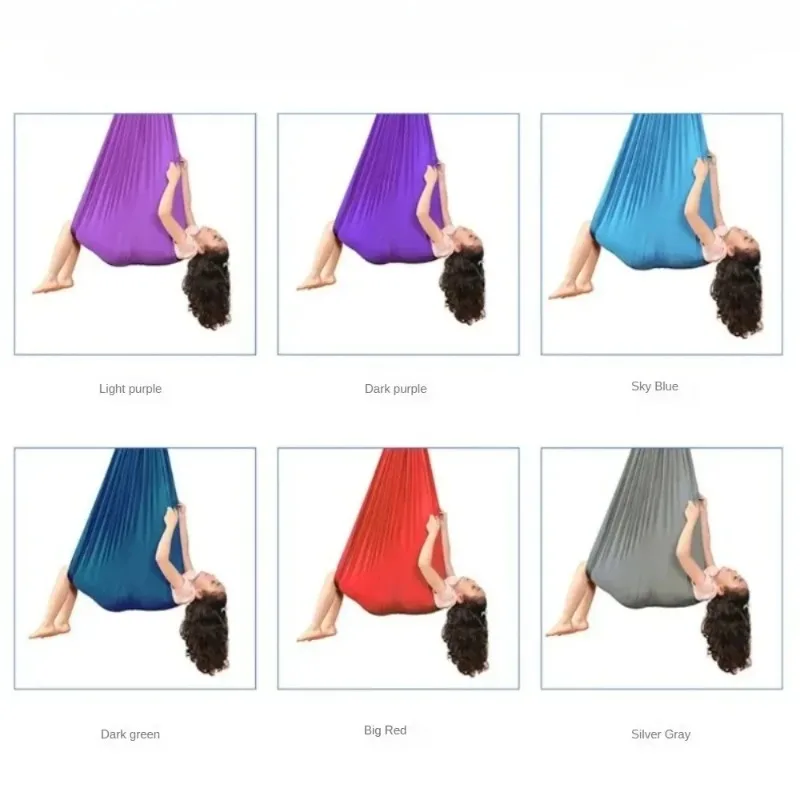 Sensory Swing for Children's Child 150X280CM Home Hammock Hangemock Adjustable Yoga Fitness Tool with Extension Straps Carabiner 4