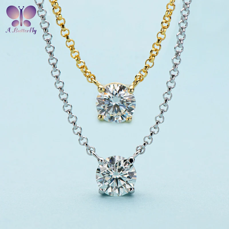 

AButterfly 1.0 Ct D Color Moissanite Necklace Pendant 100% 925 Sterling Silver Shiny Engagement Wedding Party Fine Jewelry