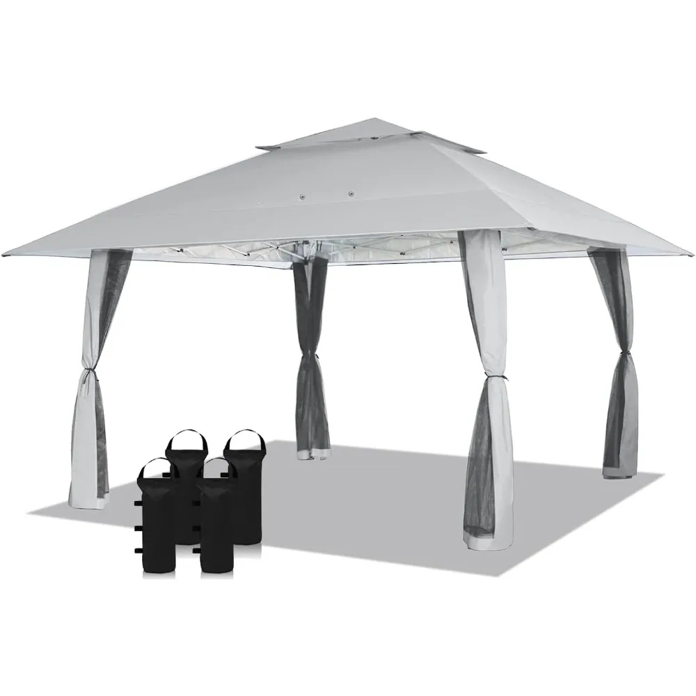 

13X13 Outdoor Pop Up Gazebo Base 10X10 Patio Gazebos Patented Center Lock Quick Setup Newly Designed Storage Bag