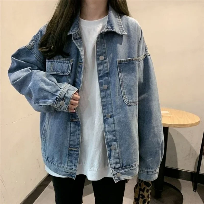 Women's Clothing Jeans Jacket Denim Female Coat Retro Street Korean Style Wild Casual Couple Korean Ins Tide Jackets Denim New