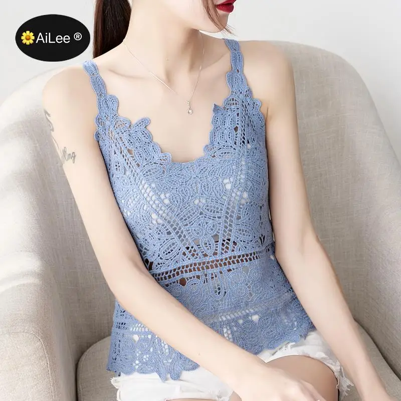

Fashion Trendy Women Lace Hollow Floral Crop Top Harness Bralet Camisole Tank Tops Casual Boho Seaside Holiday Hot Ladies Vest