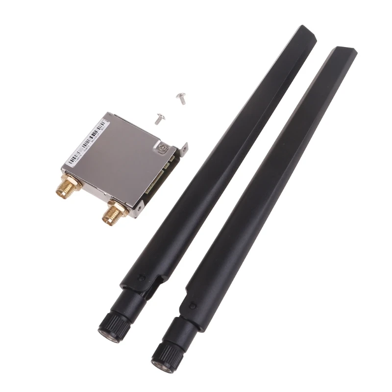 

AX210NGW NGFF M.2 Wireless WiFi6E Networks Card 2.4 / 5 / 6G 802.11ac ax Bluetooth-Compatible 5.3 TriBand Wifi Antenna