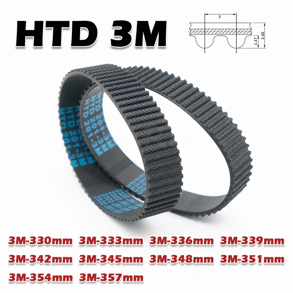 HTD 3M Ptch 3mm Close Loop Synchronous Tmng Belt Wdth 6mm Rubber