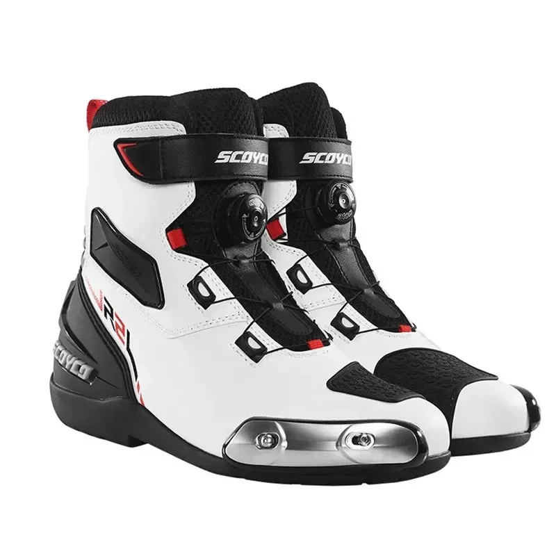 Men's Motorcycle items Boots SCOYCO Motorcross Riding Leather motorbike Fall Prevention Moto accessories motos Shoes