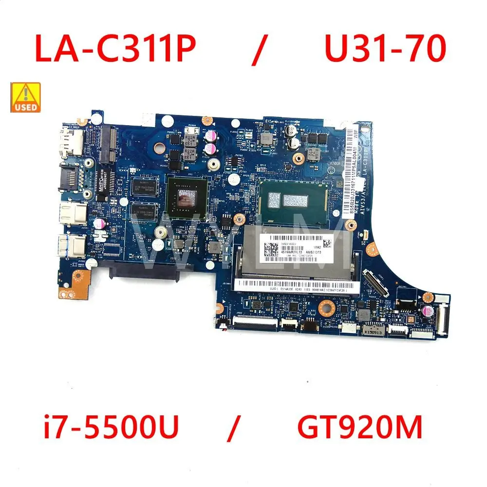 

AIVS3/AIVE3 LA-C311P i7-5500U CPU GT920M DDR3 Mainboard For Lenovo U31-70 Laptop Motherboard tested 100% Used