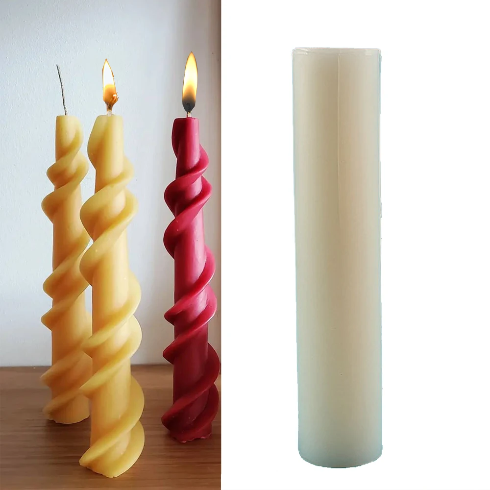 Taper Candle Silicone Mold DIY Long Spiral Scented Candle Decorative