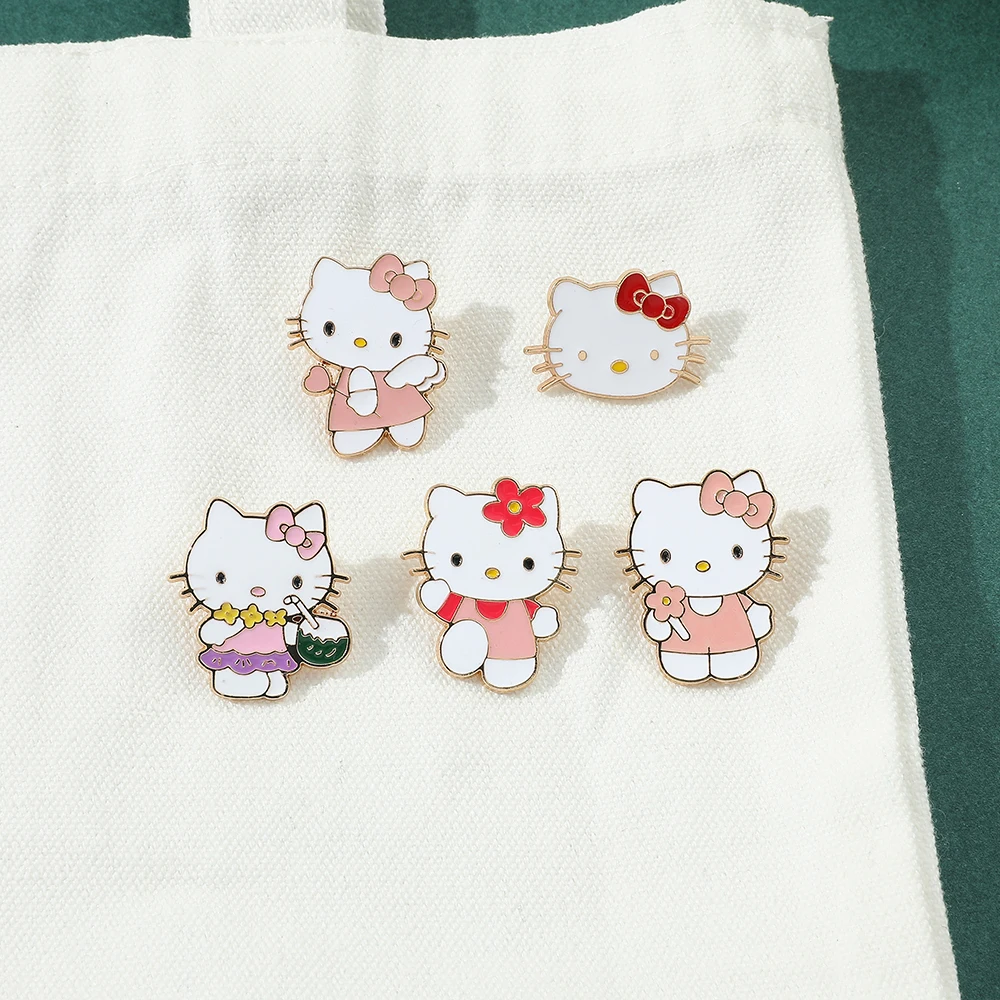 Hello Kitty Badges Lapel Pins for Backpacks Metal Enamel Sanrio