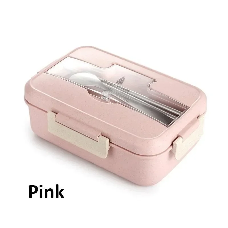 Portable Microwave Lunch Box for Kids with Tableware - Wheat Straw Bento Box