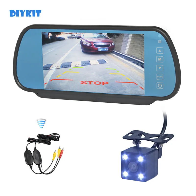 

DIYSECUR Wireless 7inch TFT LCD Display Car Mirror Monitor LED Night Vision Rear View CCD Camera Parking System