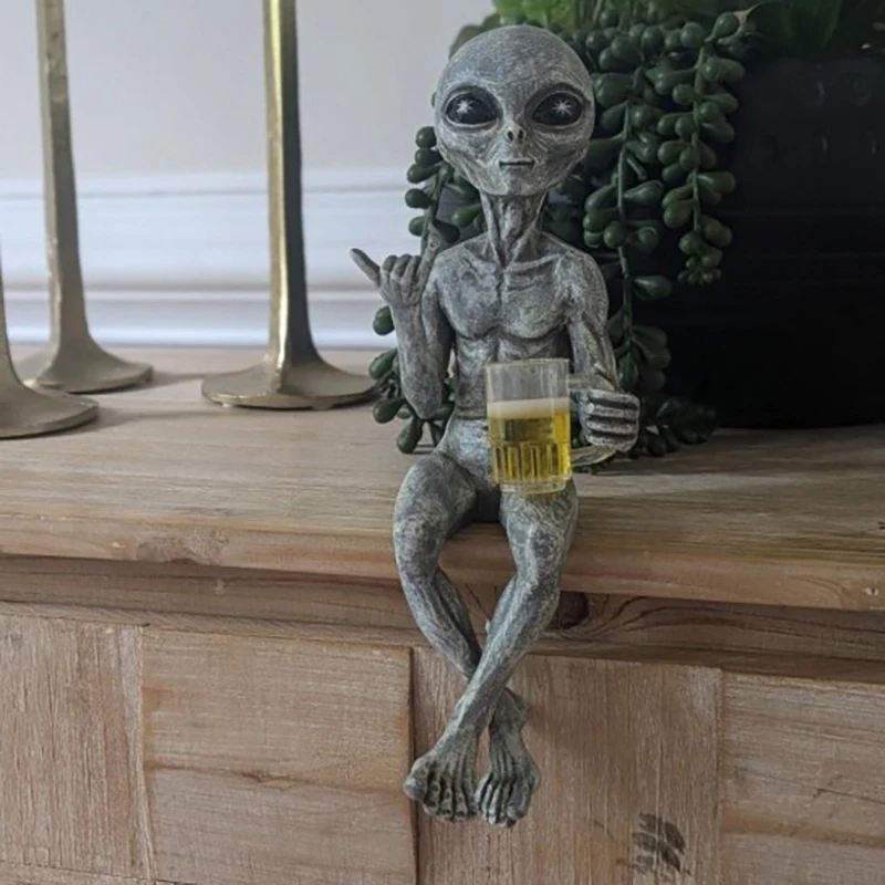 Description Picture 6 of itemAlien Resin Statue Ornament Alien Garden Sculptures & Statues Yard Best Art Decor For Indoor Outdoor Home Or Office Collectible