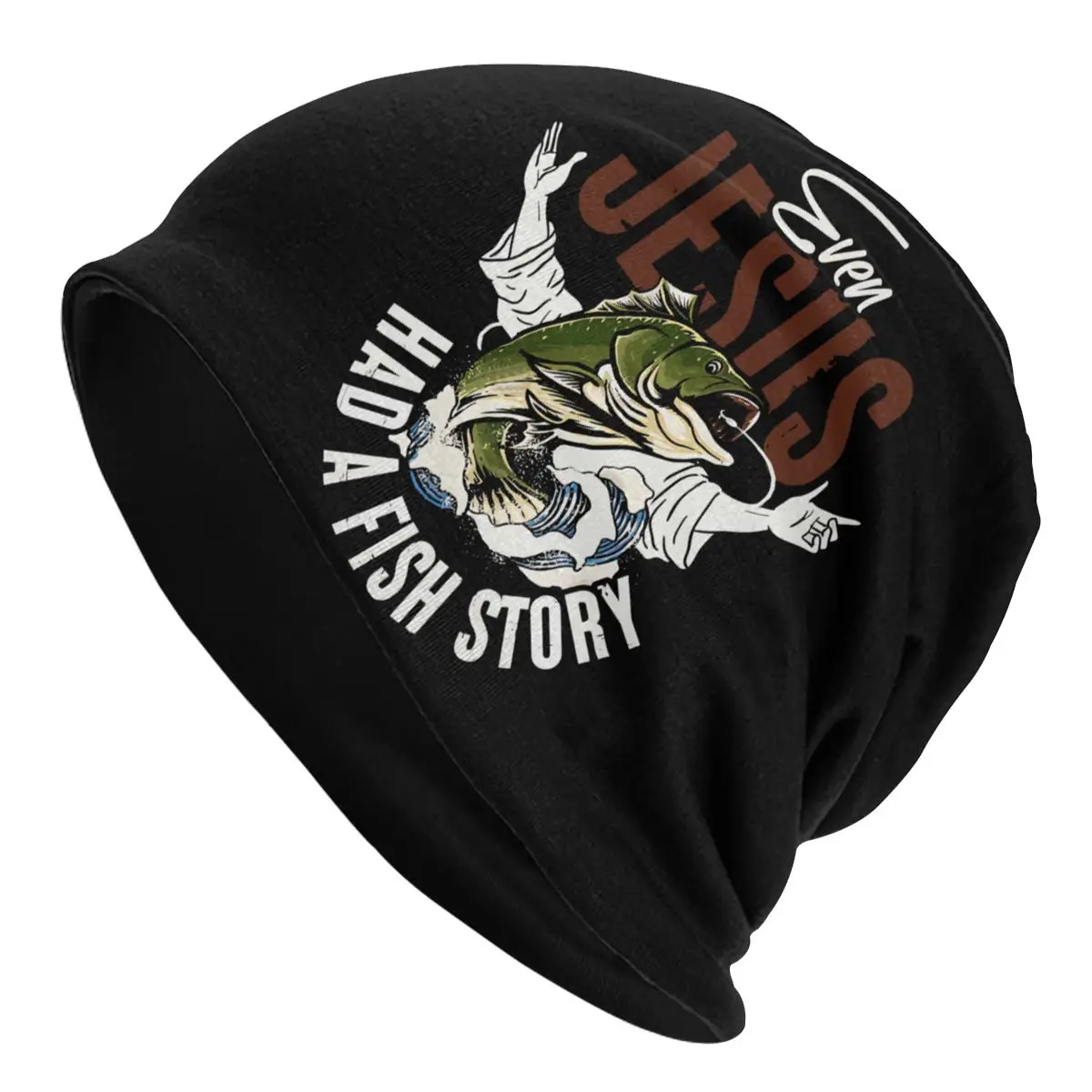 

Jesus Fish Faith Christianity Jesus Christ Washed Thin Bonnet Windproof Casual Beanies Protection Men Women Hats