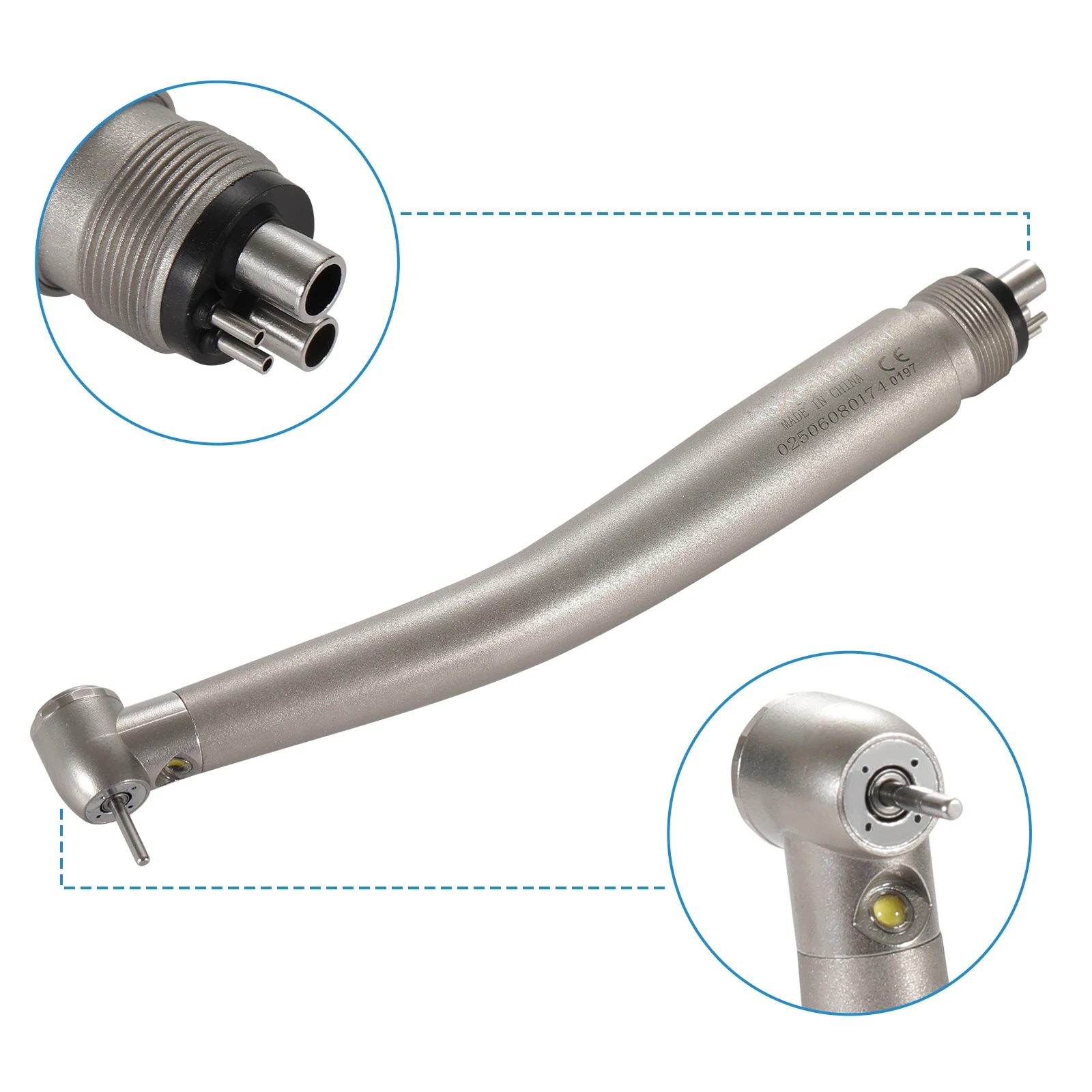 N-S-K Style Dental Fiber Optic LED E-generator Handpiece Big/Standard Head 4 Spray 4 Hole Push Button for block tooth operation