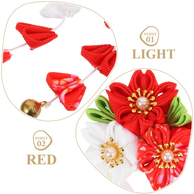 elegant hair clip with floral decoration and tassel style