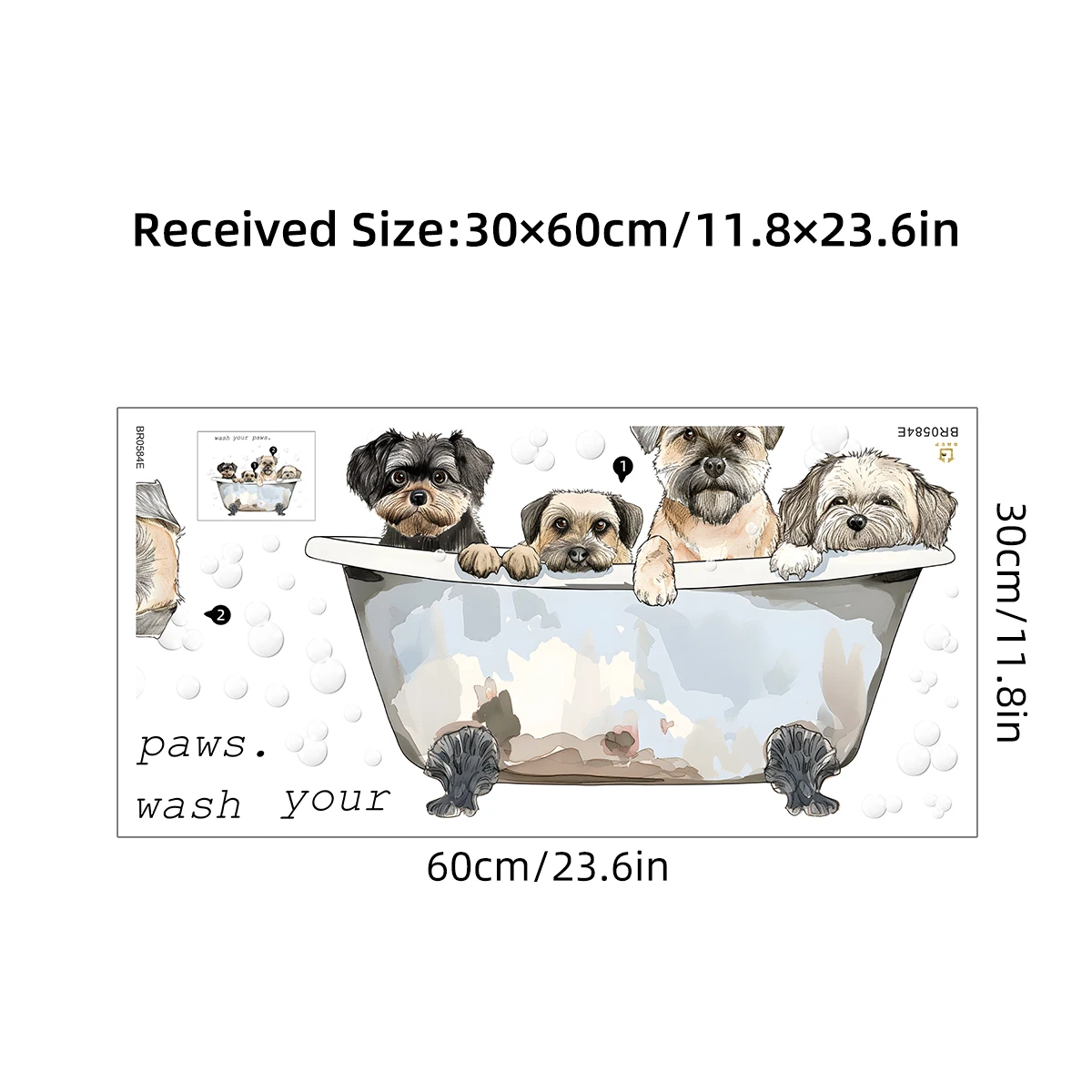 Cartoon Dog Bath Wall Stickers Bathroom Bedroom Decoration Wall Decals Kids Home Decor Background Accessories wall stickers