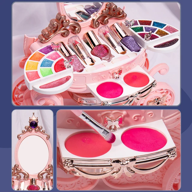 Simulation Cosmetics Set Girl Makeup Toy Baby Pretend Play Nail Polish Lipstick Accessories Doll For Children Toys 3 Years Gift 3