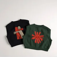 Gilet tricoté pour enfants, pull sans manches, mignon, dessin animé, doux, ample, vêtements d'extérieur, automne 2025 4
