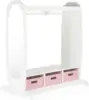 Dress Up Storage – White: Dramatic Play Costume Rack with Mirror and Tray for Toddlers - Kids Armoire, Dresser with Fabric 1