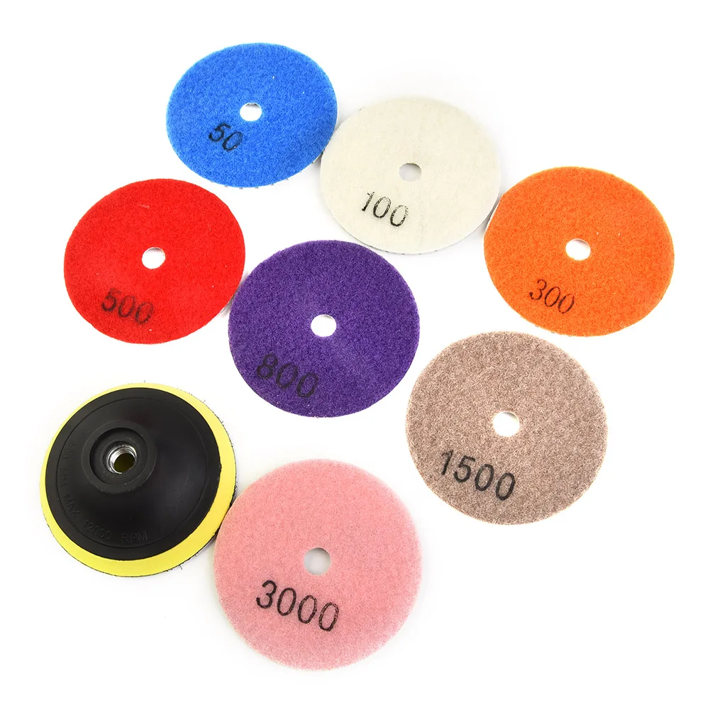 

Get the Perfect Finish with Diamond Polishing Pads 3 Inch Wet/Dry Set 8 Pieces Suitable for Granite Marble and More