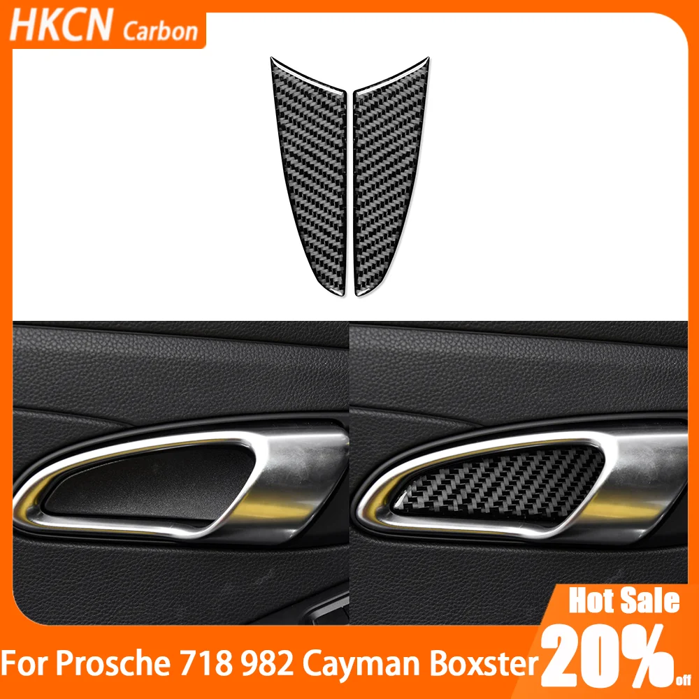 Dry Carbon Inner Door Handle Bowl Panel Trim For Porsche 718 Cayman Boxster 911