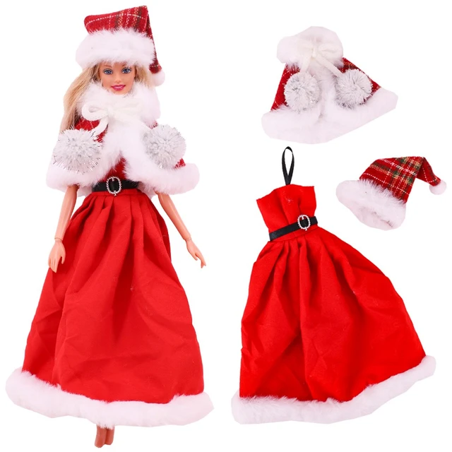 Carocheri roupas boneca barbie vestidos vestido vestido vestido com sapato  vestido conjunto presente de aniversario de natal de natal 69