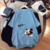 Large Size Mickey Mouse T-shirt Girl Trend Mid-Length Loose Casual Short-Sleeved Cartoon Mickey Print T-shirt Round Neck Top 1