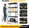 5 Tier Laminated White Metal Shelving Unit Adjustable Garage Storage Utility Rack Heavy Duty Shelves Organization Multipurpose 4