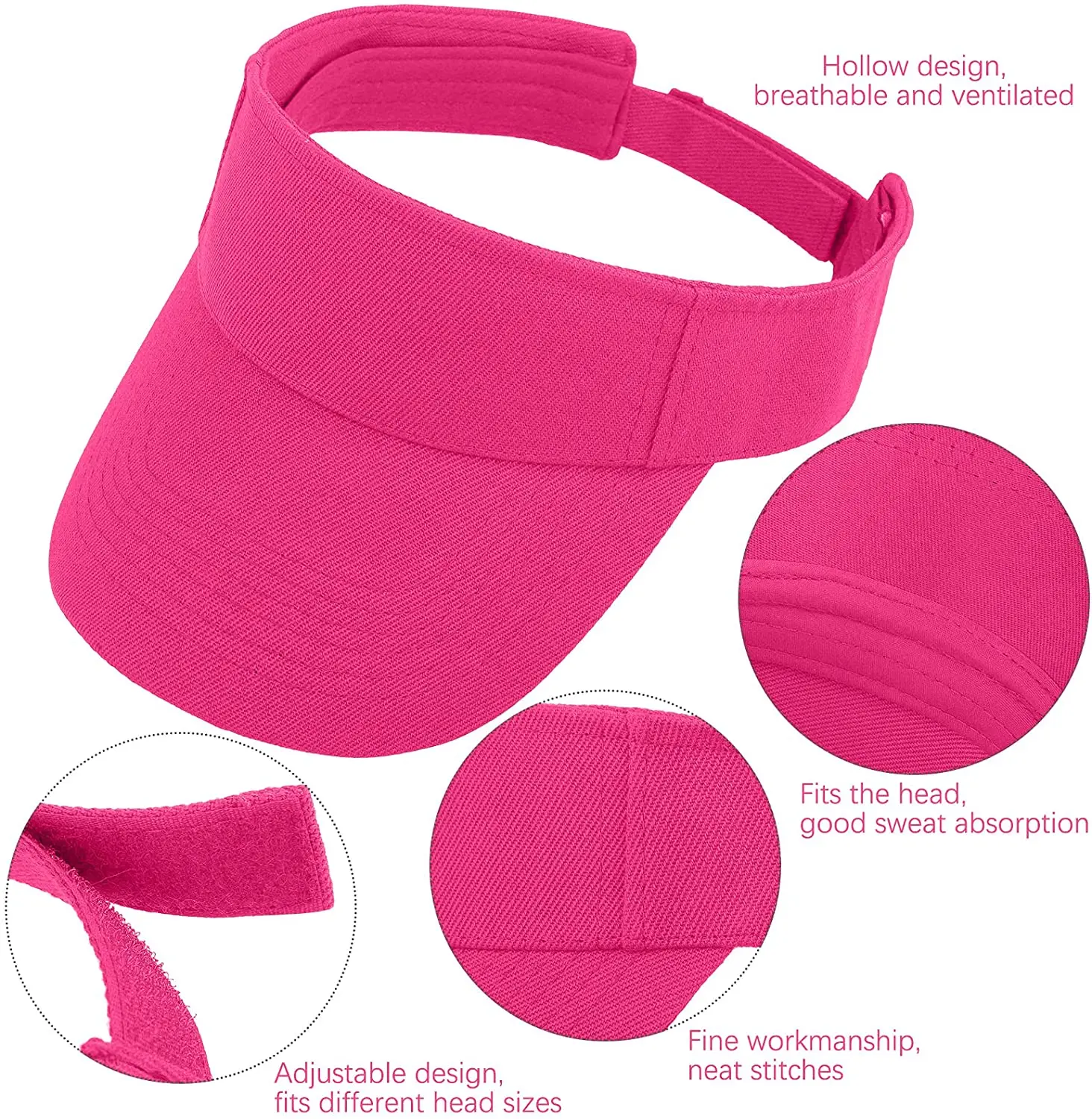 Summer Sun Hats Men Women Cotton Adjustable Visor UV Protection Top Empty Solid Sport Tennis Golf Running Sunscreen Baseball Cap Baseball Caps Sun Hat Sun Protection Hat Tennis Caps Empty Top Hat