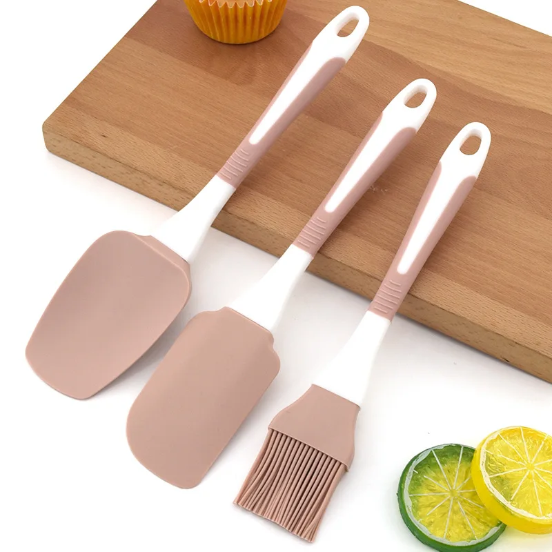 

3Pcs Split Silicone Kitchenware Kitchen Baking Tools Set Oil Brush Cream Scraper Spatula Baking ToolNon-stick Accessories