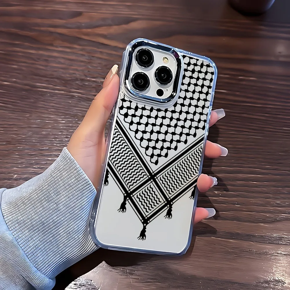 Black Striped Transparent Electroplated Photo Frame Phone Case - Perfect Gift