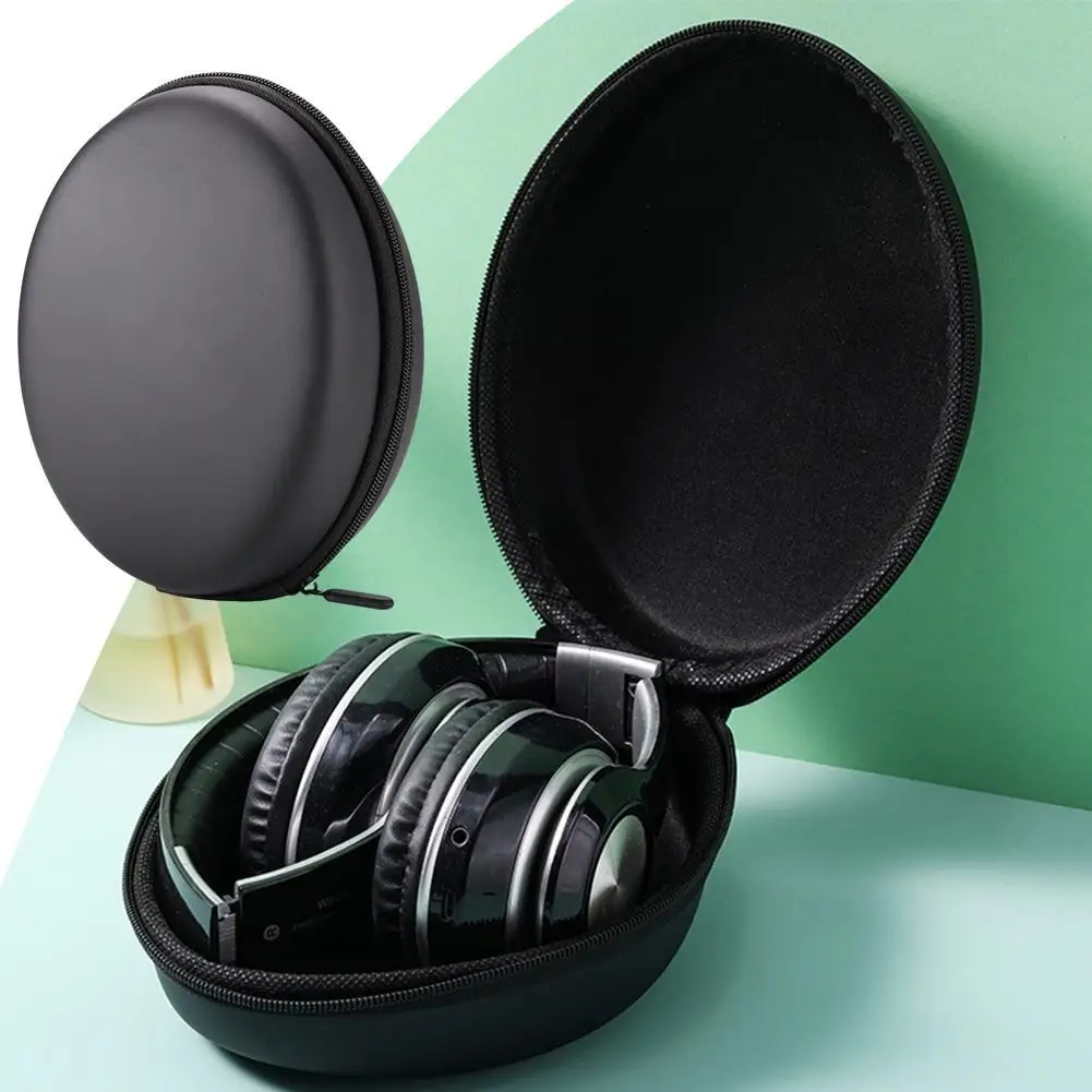 Durable Black Shockproof Headphone Carrying Case