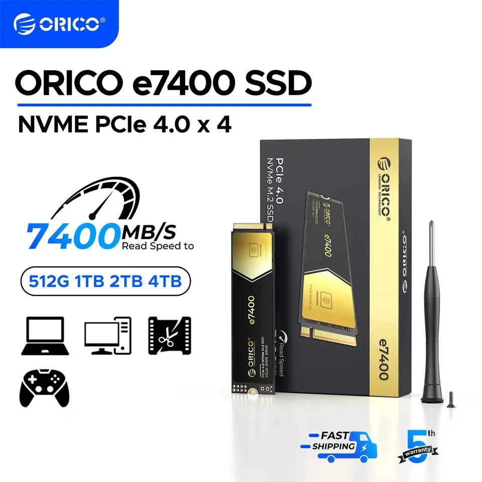 ORICO e7400 PCIe4.0 M.2 NVMe SSD PS5 7400MB/S Internal Solid State