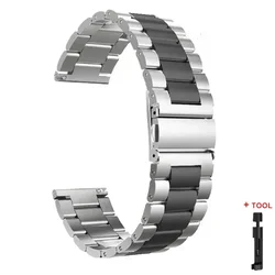 Stainless Steel Replacement Watch Band - 22mm Metal Strap Bracelet Accessories for Redmi 3 Lite (Sliver Black)