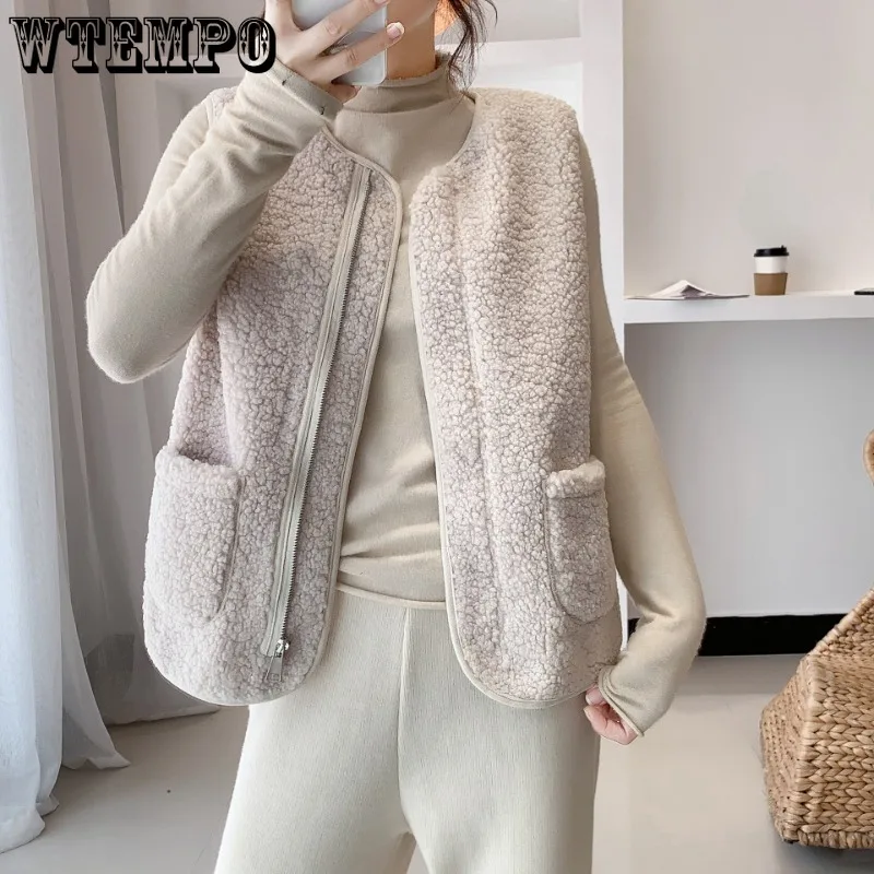 

Lamb Wool Vest Outside To Wear A Coat Vintage Style Vest Female Vest Female Winter Jacket Women