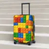 Building Blocks Printed Suitcase Cover Construction Brick Practical Business Protector Luggage Accesories Vacation 1