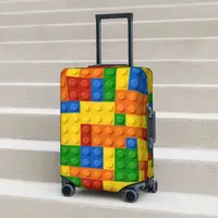 Building Blocks Printed Suitcase Cover Construction Brick Practical Business Protector Luggage Accesories Vacation 1