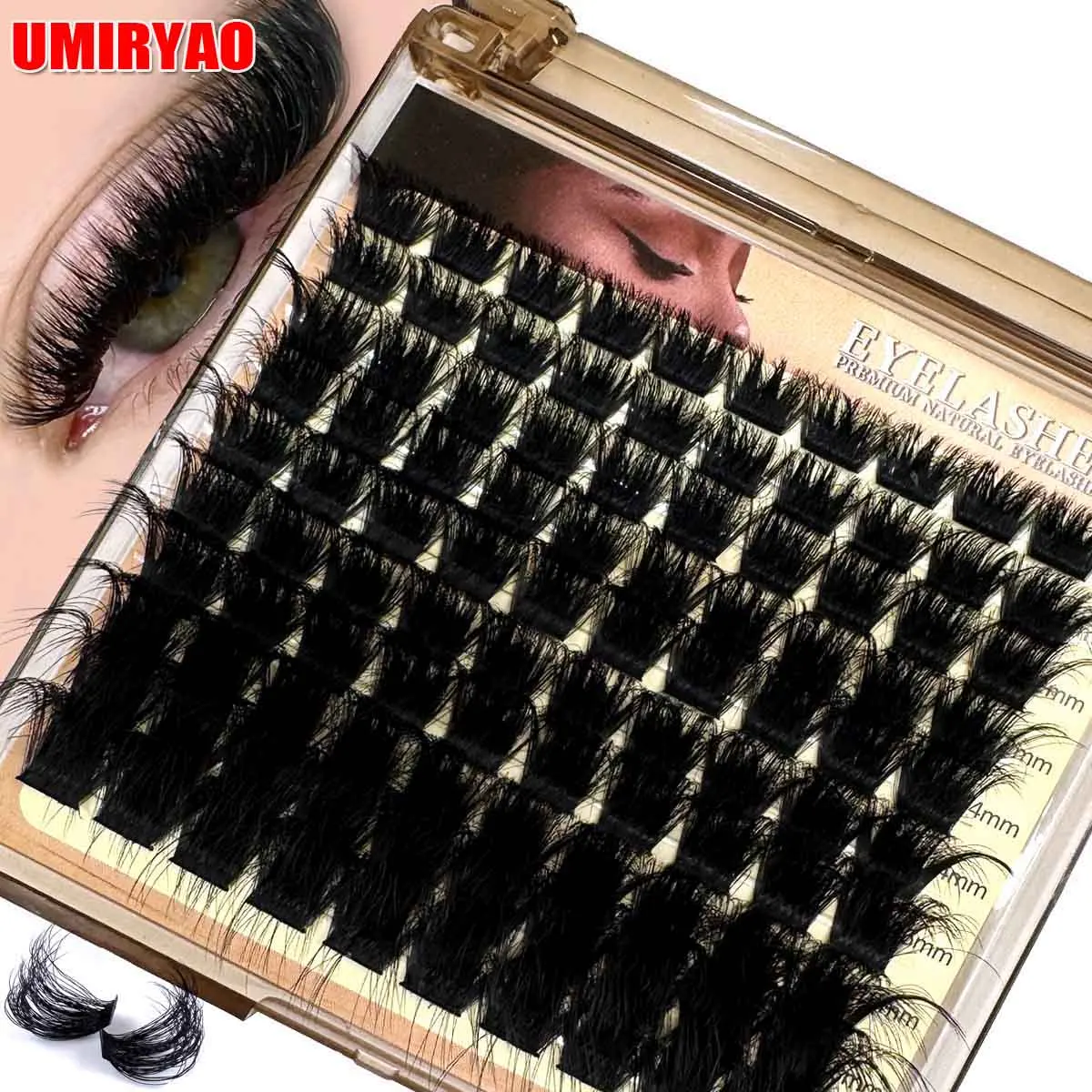 30D-200D Dicke Einzelwimpern, DIY-Mischlänge 10-18mm Falsche Wimpern, D-Curl 0,07mm Dick, 5D Russische Curl-Wimpern