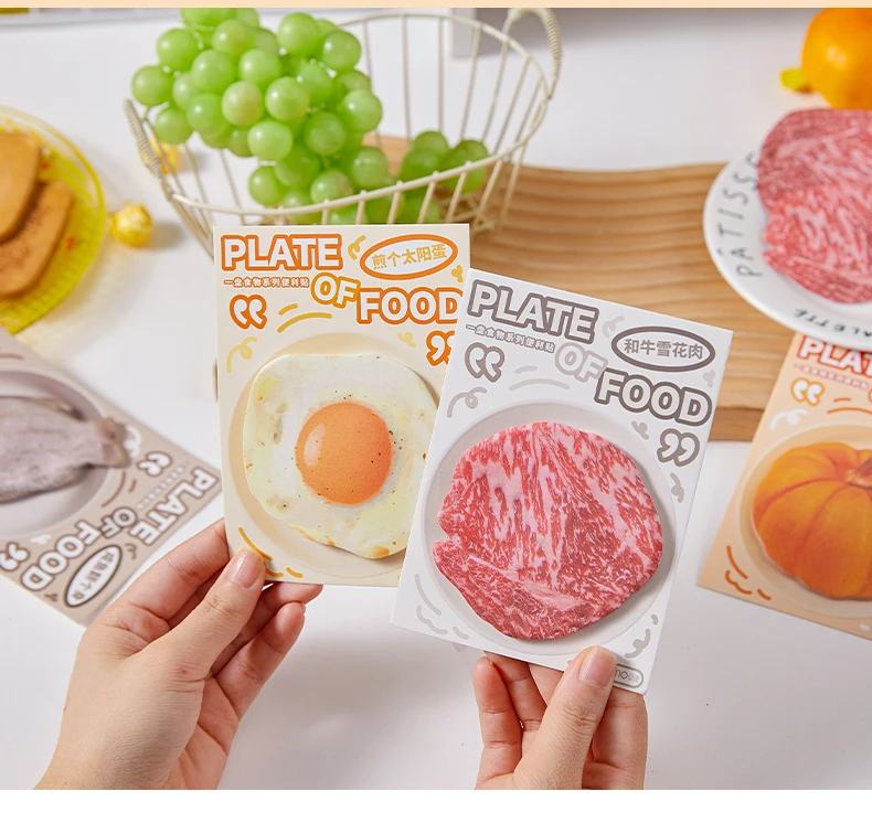 30 Stück, Kawaii-Briefpapier, klebrige Notizen in Lebensmittelform, selbstklebende Notizblöcke, für die tägliche To-Do-Liste, Studium, Arbeit, Schulbüro-Briefpapier – Detail 11