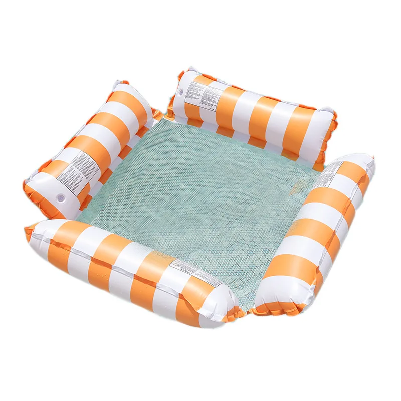 Striped Swimming Chair Water Hammock Inflatable Swimming Ring Pool Floating Bed Swimming Circle Summer Beach Party Pool Toys