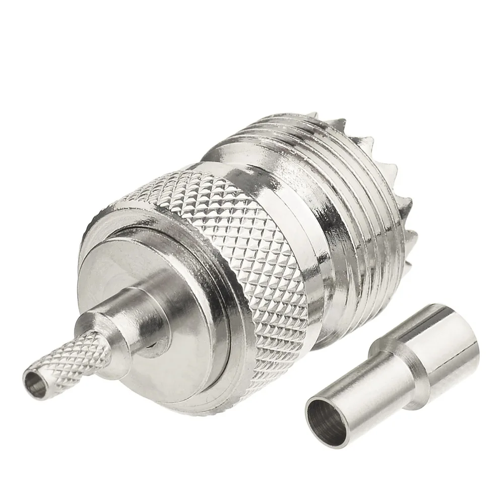 Superbat UHF Crimp Female RF Coaxial Connector for Cable RG174 RG178 RG316 LMR100 - Durable Electronic Component