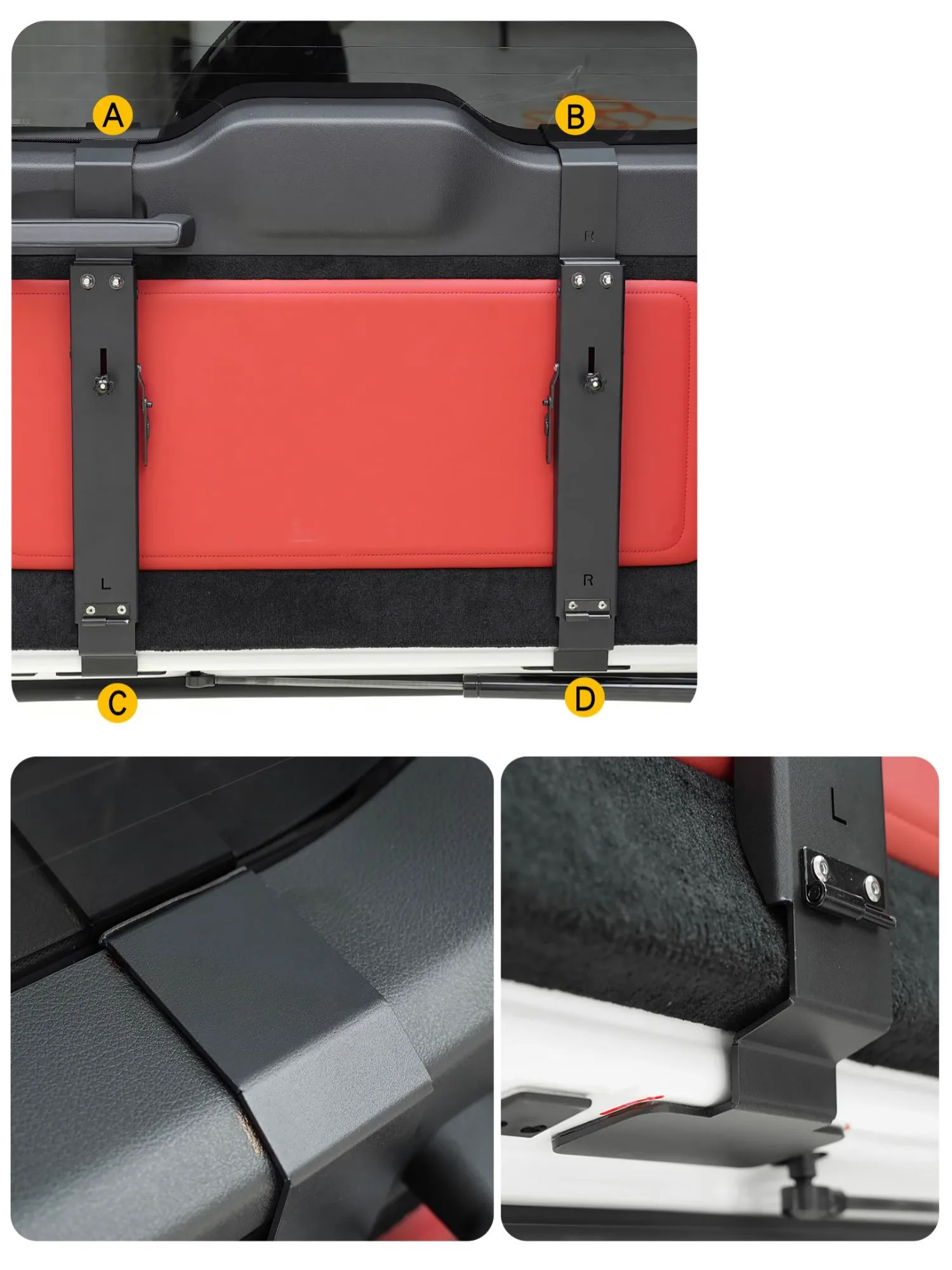 메르세데스 벤츠 G 클래스 (W463) G500 G63 G350 2019-2024 테일게이트 수납 랙 접이식 테이블 패널 트렁크 확장 랙