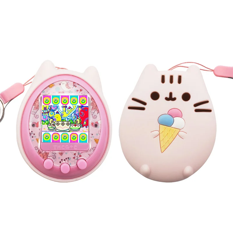 Silicone Case+Lanyard for Tamagotchi 4U+Mix Virtual Interactive Pet Game Machine Silicone Cover 3