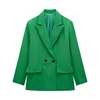 Willshela Women Fashion With Pockets Solid Double Breasted Blazer Vintage Long Sleeves Notched Neck Female Office Lady Outfits 6
