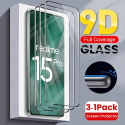 Premium 9D Curved Tempered Glass Screen Protector - 3 - Pack for Realmi 15Pro (3Pieces)