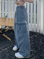 Retro Style Straight Leg Jeans For Female Niche Design, Loose And Multi Pocket Wide Leg Pants For Women's Jeans 5