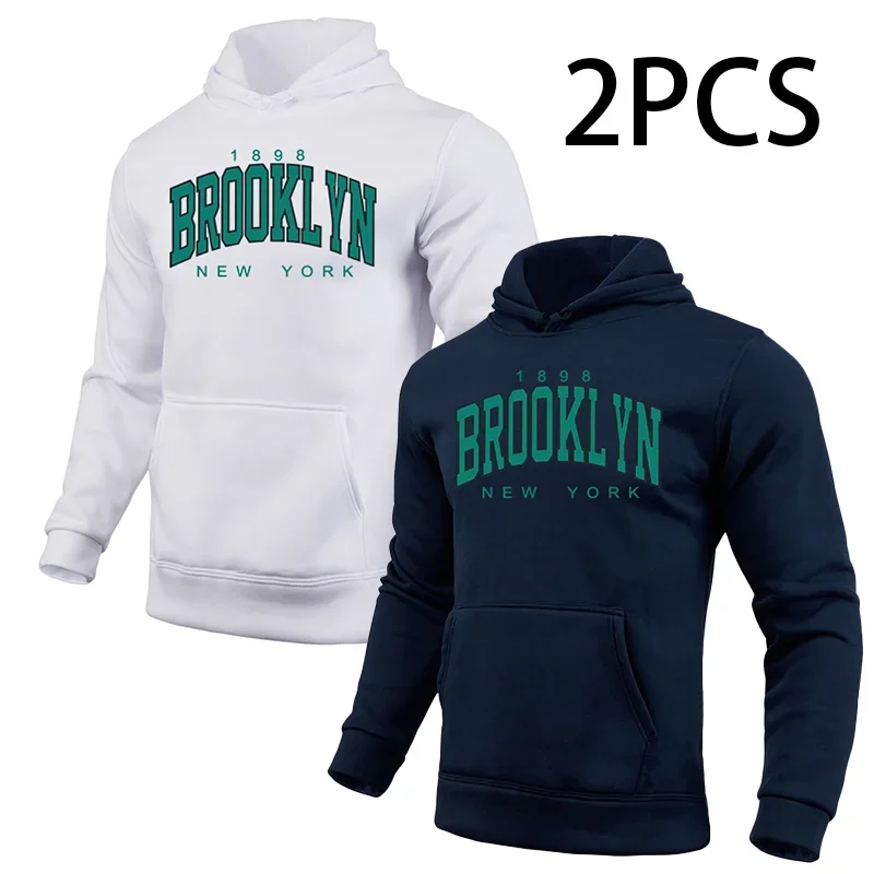 Men's Brooklyn Print Hoodie for Fall Winter Casual Sport