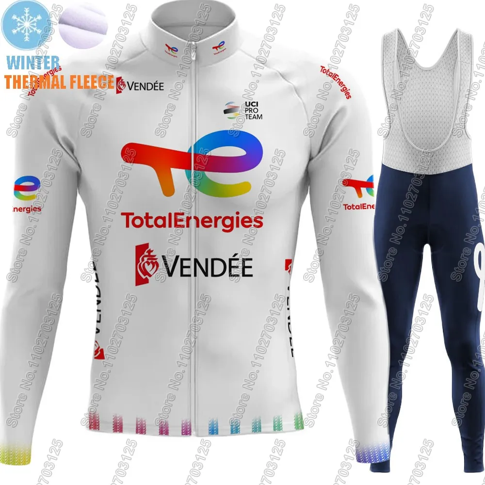 Total Energies Team Cycling Jersey Set France Suit Long Sleeve MTB Bike Road Pants Bib MTB Wear Ropa Ciclismo Maillot