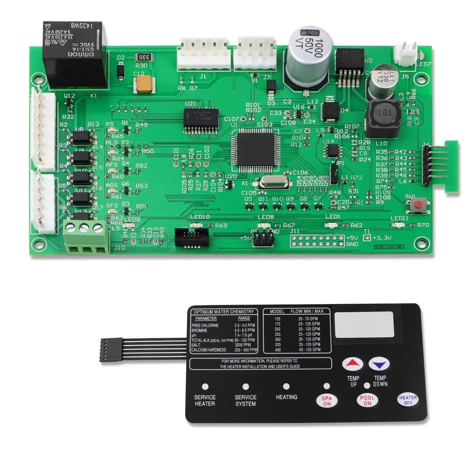 

AP02 42002-0007S Control Board Kit w/ 472610Z Switch Pad For Pentair MasterTemp NA/LP