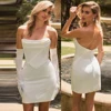 Sexy Short Women Mini Wedding Dresses Elegant Lace Printing Bridal Gowns Mopping Length Bridal Robes Without Gloves Customized 3