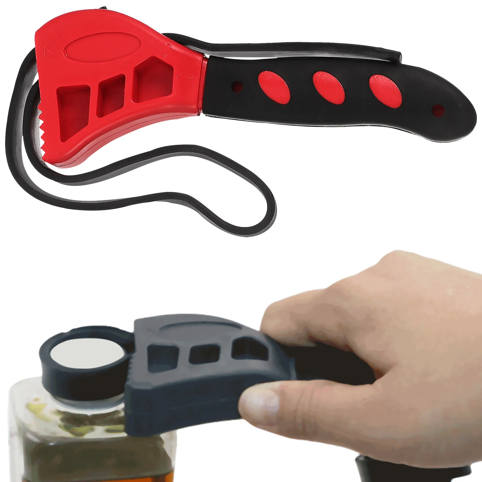 

2pcs Rubber Strap Bottle Opener Rubber Strap Adjustable Strap Pipe Jar Openers