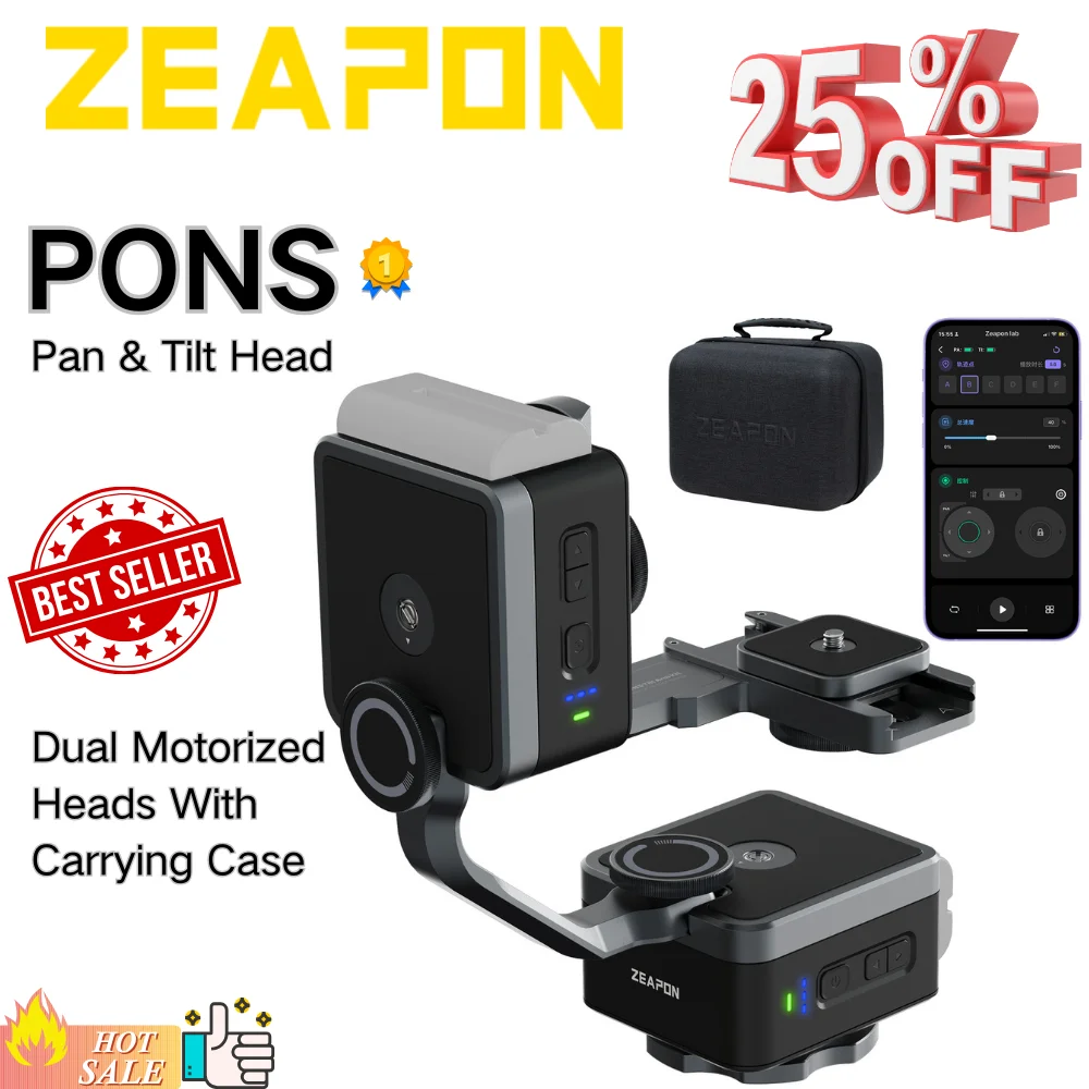 ZEAPON PONS PT Pan and Tilt Head motorized pan, camera slider micro3 and axis compatiable